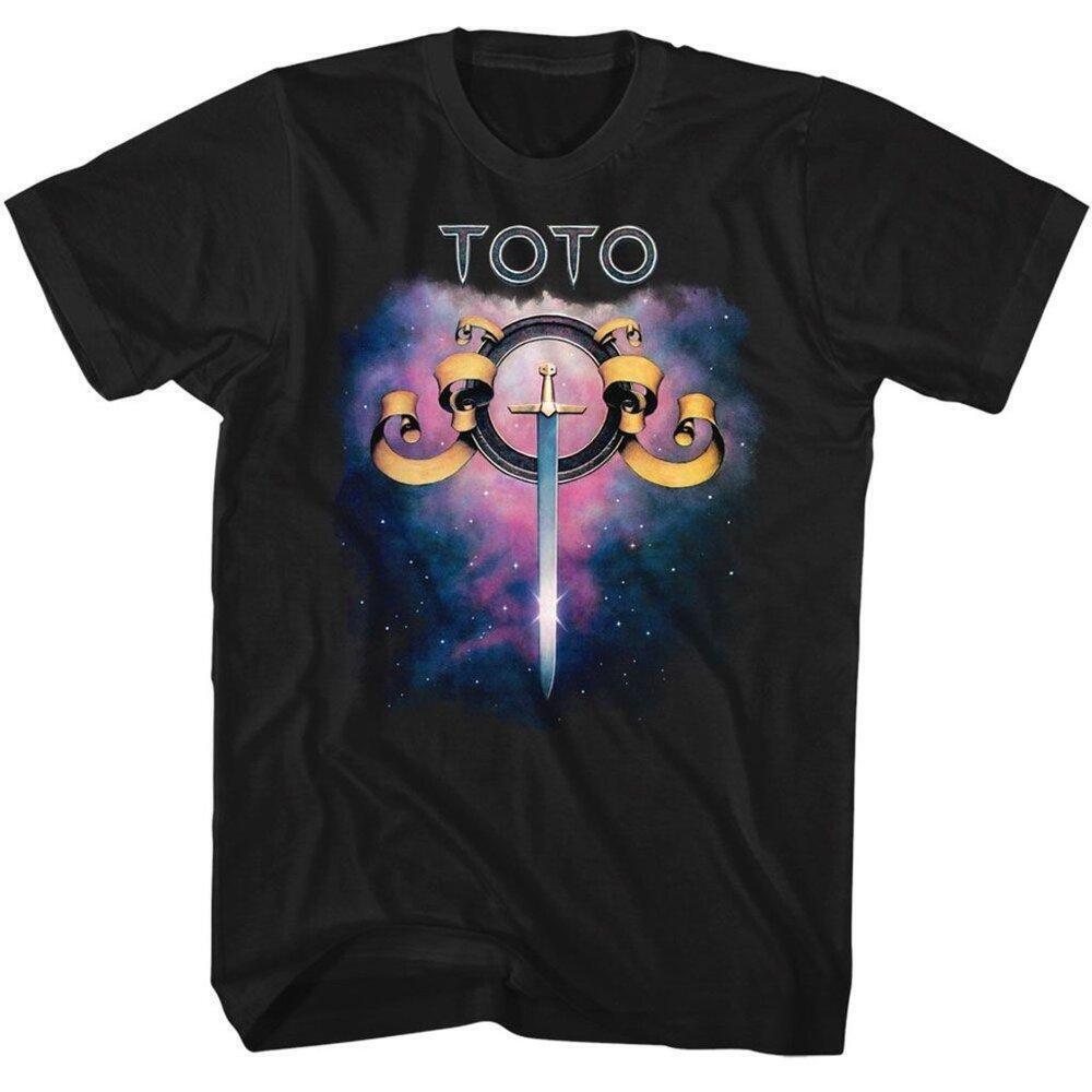 Toto Galaxy Black Graphic T-Shirt Classic Rock Music Fan Gift Tee
